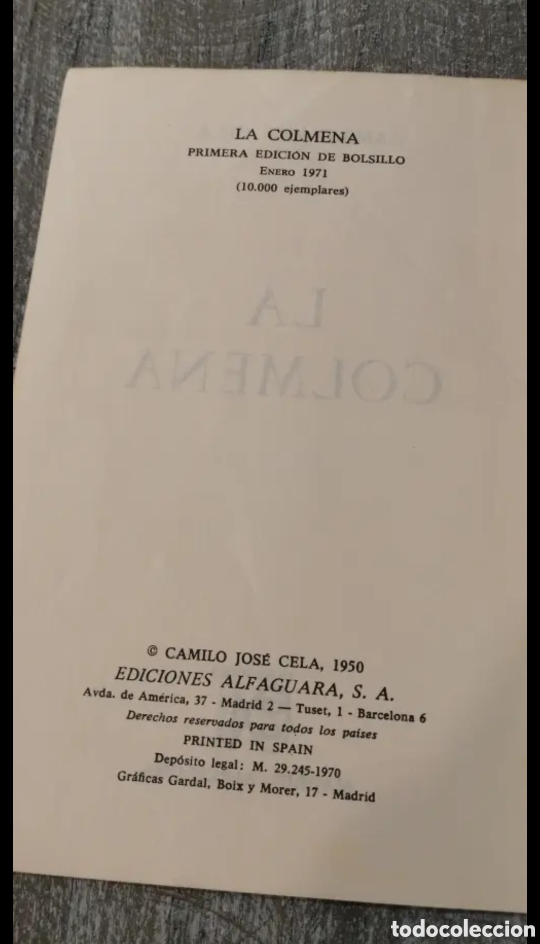Libros de segunda mano: La colmena 1&deg; Edici&oacute;n Alfaguara bolsillo - Foto 3