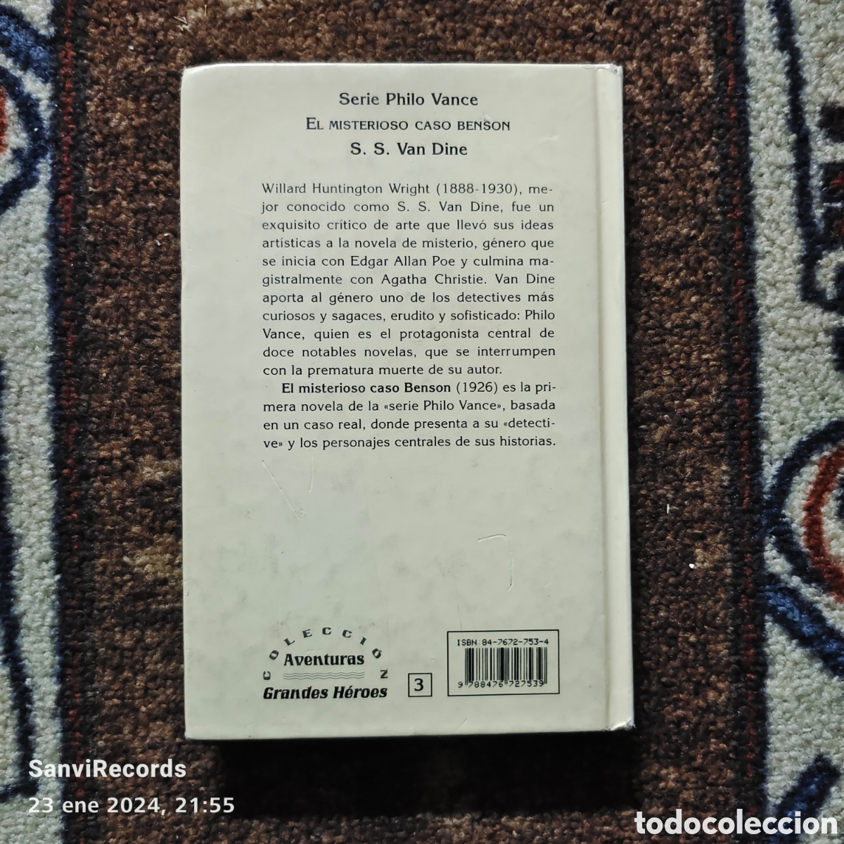 Libros de segunda mano: PHILO VANCE: EL MISTERIOSO CASO BENSON (S.S. VAN DINE) - Foto 2