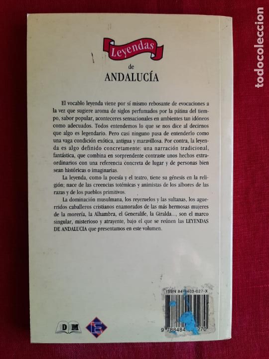 Libros de segunda mano: Leyendas de Andaluc&iacute;a - Munuera Fabra, Sergio - Foto 2