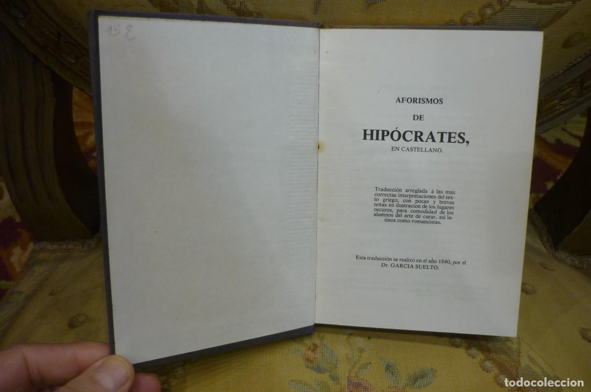 Libros de segunda mano: AFORISMOS DE HIP&Oacute;CRATES. PUBLICACIONES CONTROLADAS, MADRID, 1969. - Foto 4