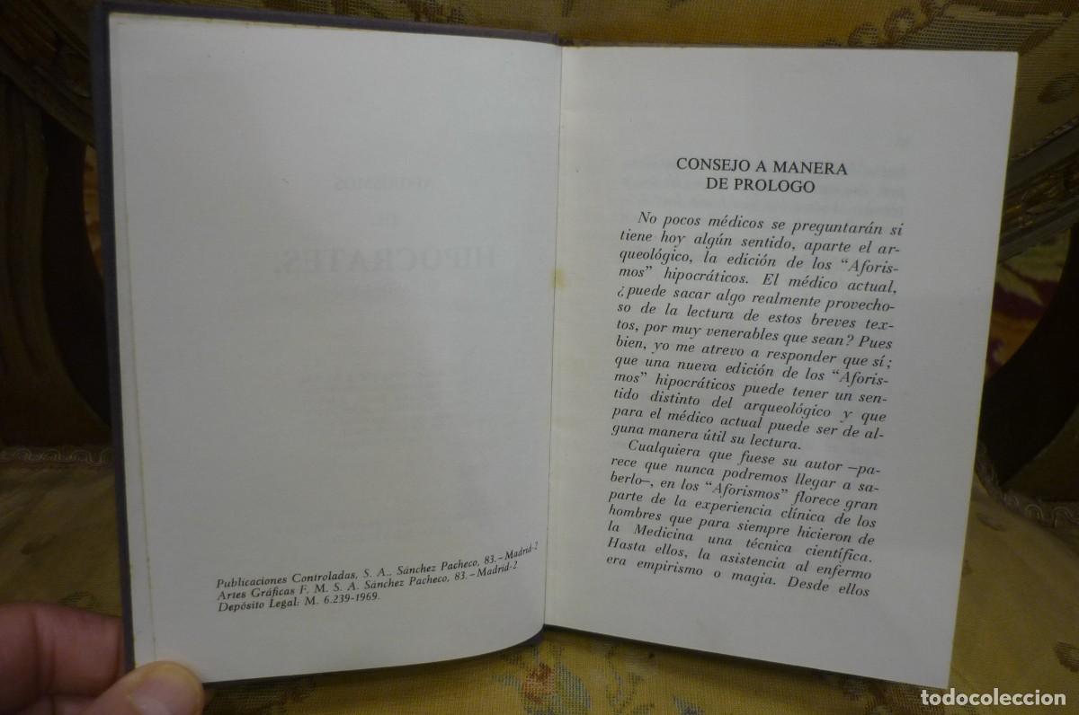 Libros de segunda mano: AFORISMOS DE HIP&Oacute;CRATES. PUBLICACIONES CONTROLADAS, MADRID, 1969. - Foto 5