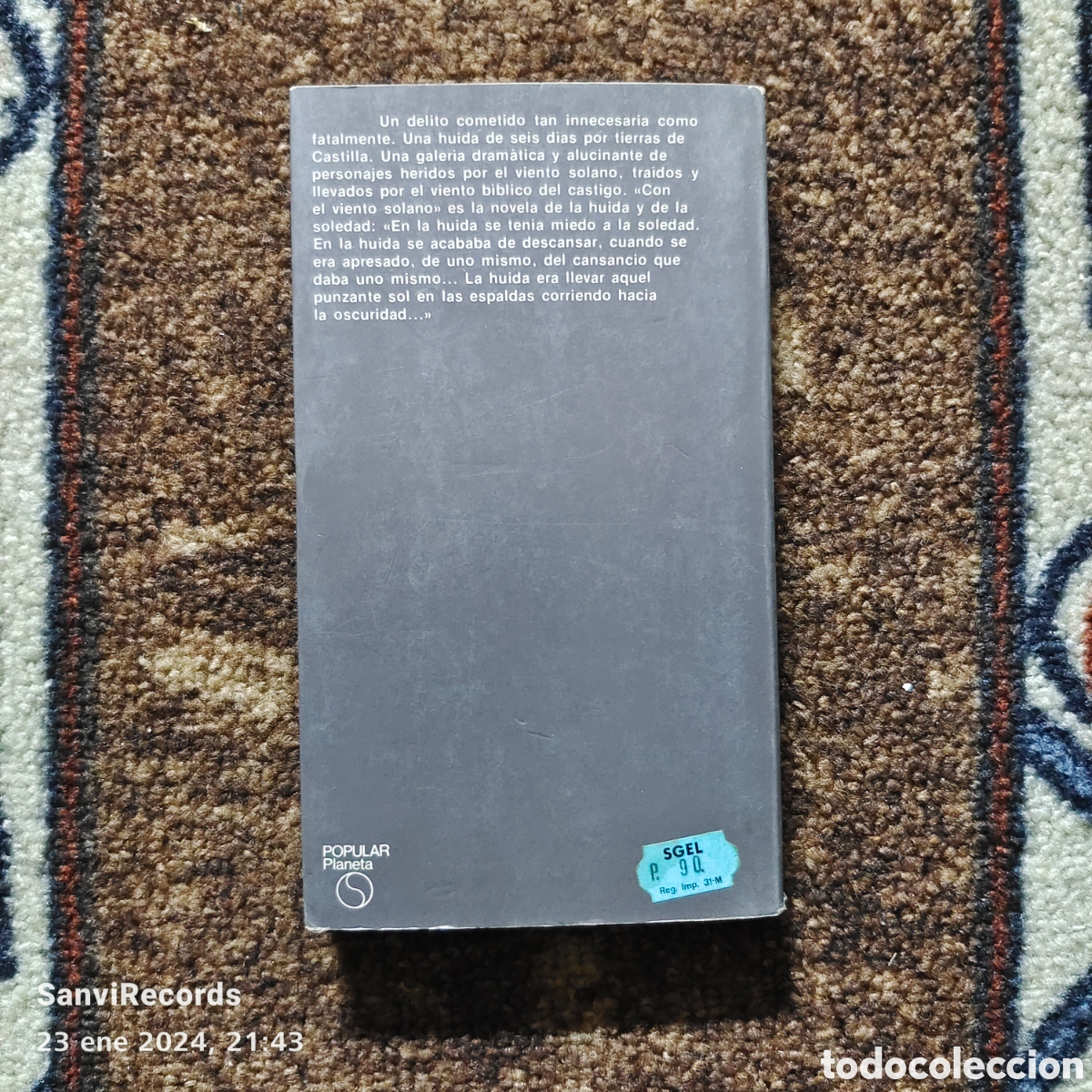 Libros de segunda mano: CON EL VIENTO SOLANO (IGNACIO ALDECOA) (PLANETA) - Foto 2