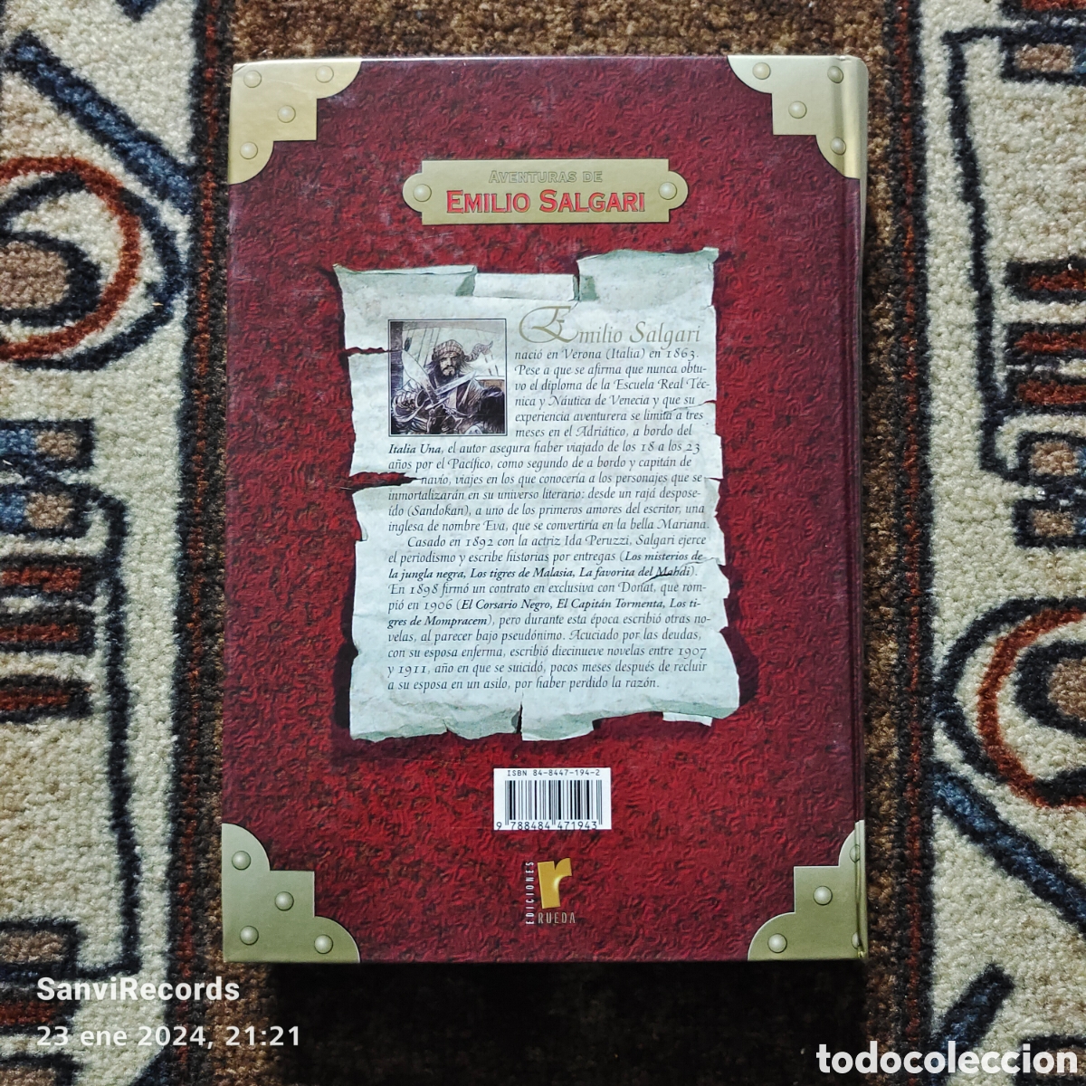 Libros de segunda mano: AVENTURAS DE EMILIO SALGARI: SANDOKAN (RUEDA) - Foto 2