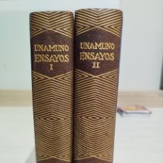Libros de segunda mano: MIGUEL DE UNAMUNO. ENSAYOS. DOS TOMOS. AGUILAR.