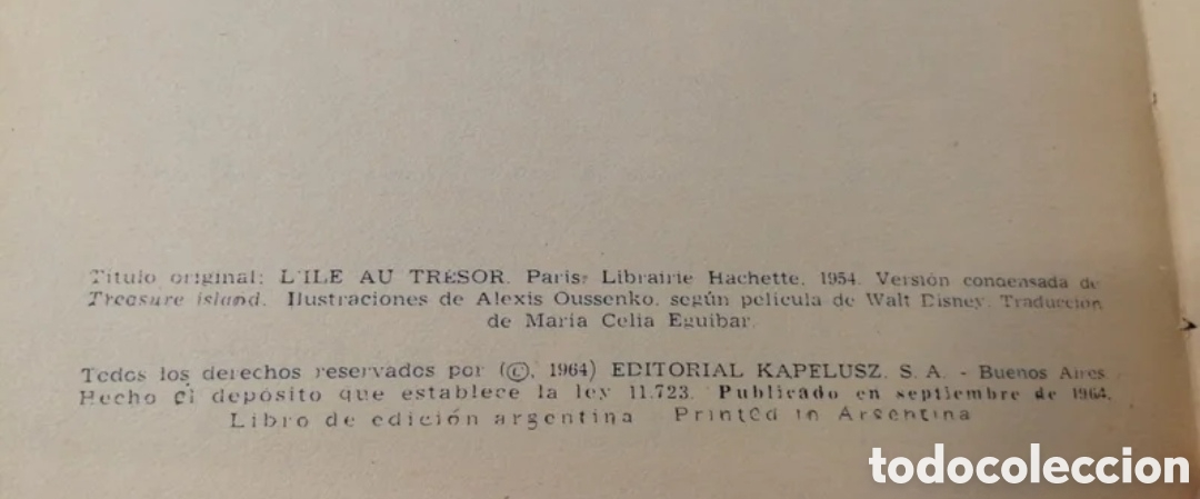 Libros de segunda mano: Rara edici&oacute;n La isla del tesoro. Editorial Kapelusz 1963 - Foto 10