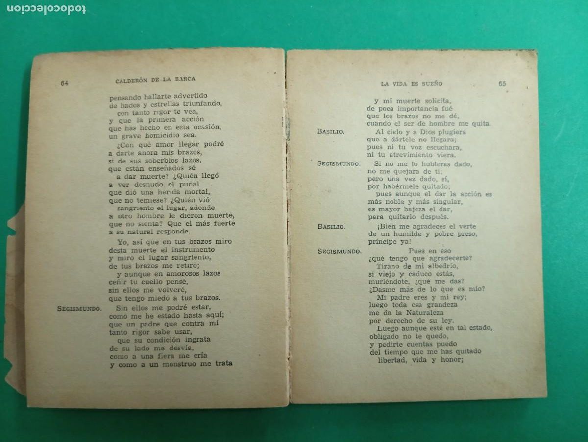 Libros de segunda mano: Antiguo libro LA VIDA ES SUE&Ntilde;O. Calder&oacute;n de la Barca. Argentina 1946. - Foto 4