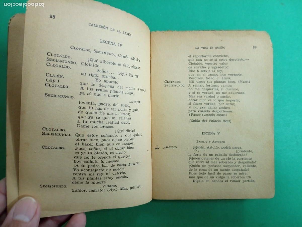 Libros de segunda mano: Antiguo libro LA VIDA ES SUE&Ntilde;O. Calder&oacute;n de la Barca. Argentina 1946. - Foto 6