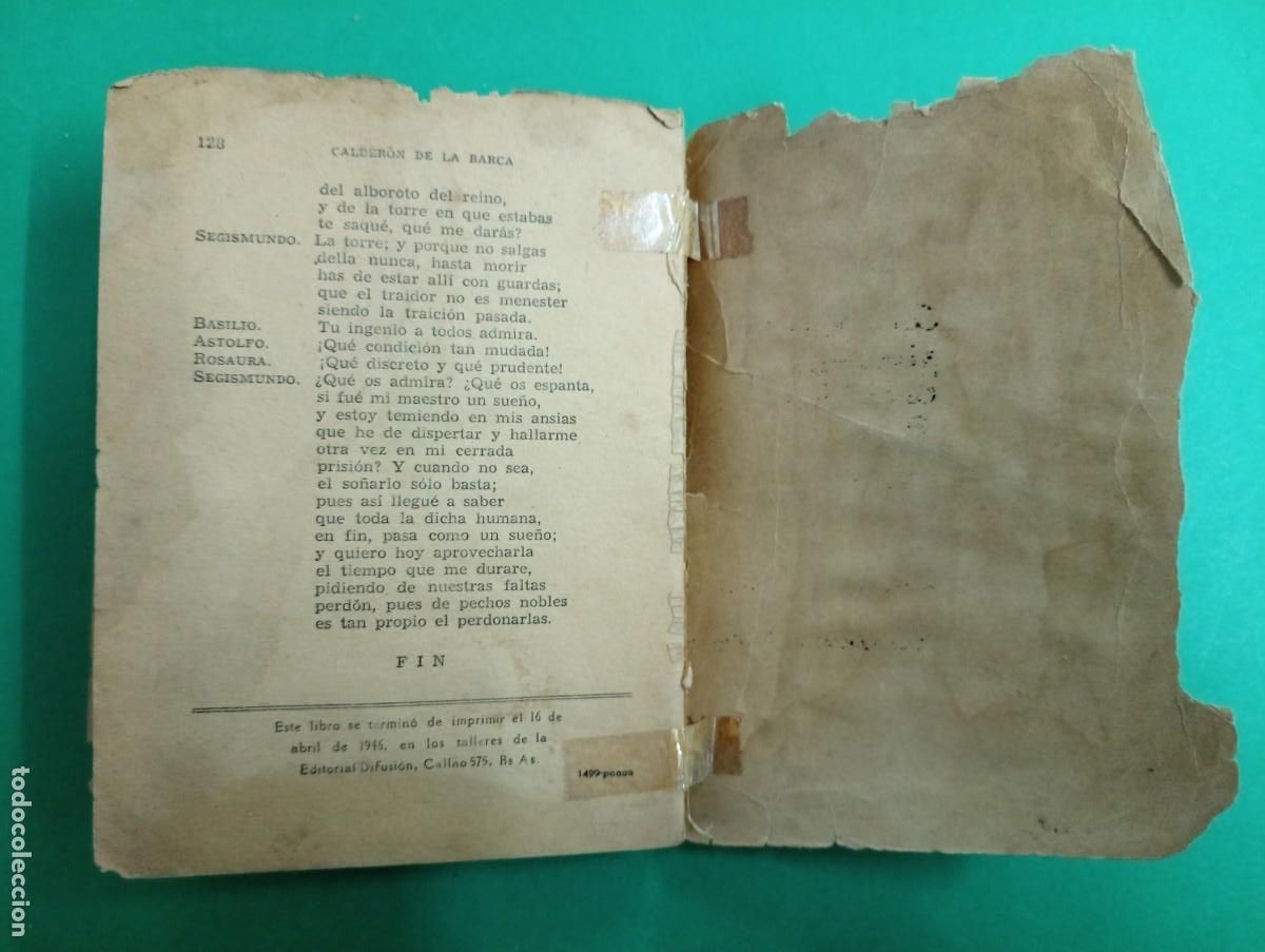 Libros de segunda mano: Antiguo libro LA VIDA ES SUE&Ntilde;O. Calder&oacute;n de la Barca. Argentina 1946. - Foto 8
