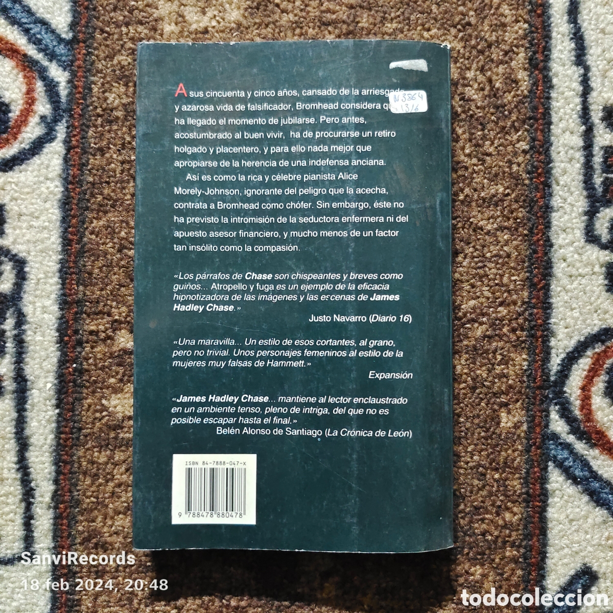 Libros de segunda mano: CUESTI&Oacute;N DE TIEMPO (JAMES HADLEY CHASE) (EMECE) - Foto 2