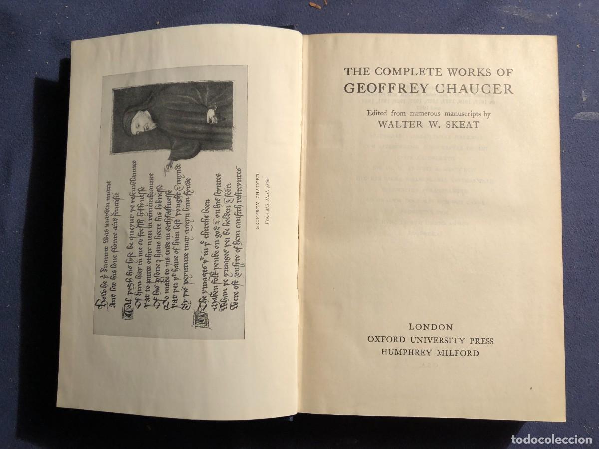 Libros de segunda mano: GEOFFREY CHAUCER: - THE COMPLETE WORKS - (1937) - Foto 3