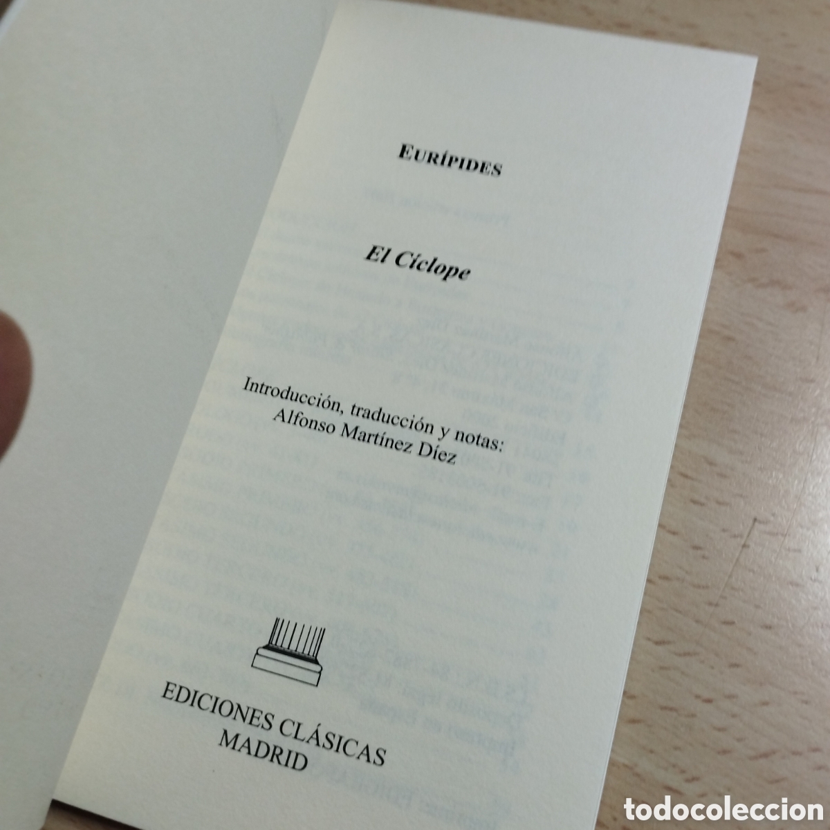 Libros de segunda mano: El C&iacute;clope. Eur&iacute;pides. 2007. Ediciones Cl&aacute;sicas. - Foto 4