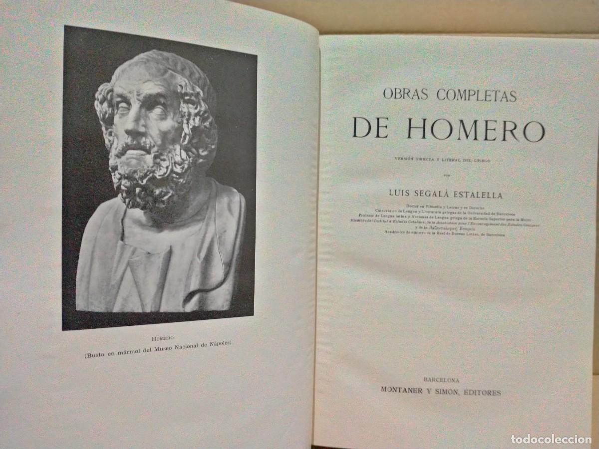 Libros de segunda mano: HOMERO. OBRAS COMPLETAS .MONTANER Y SIMON - Foto 2