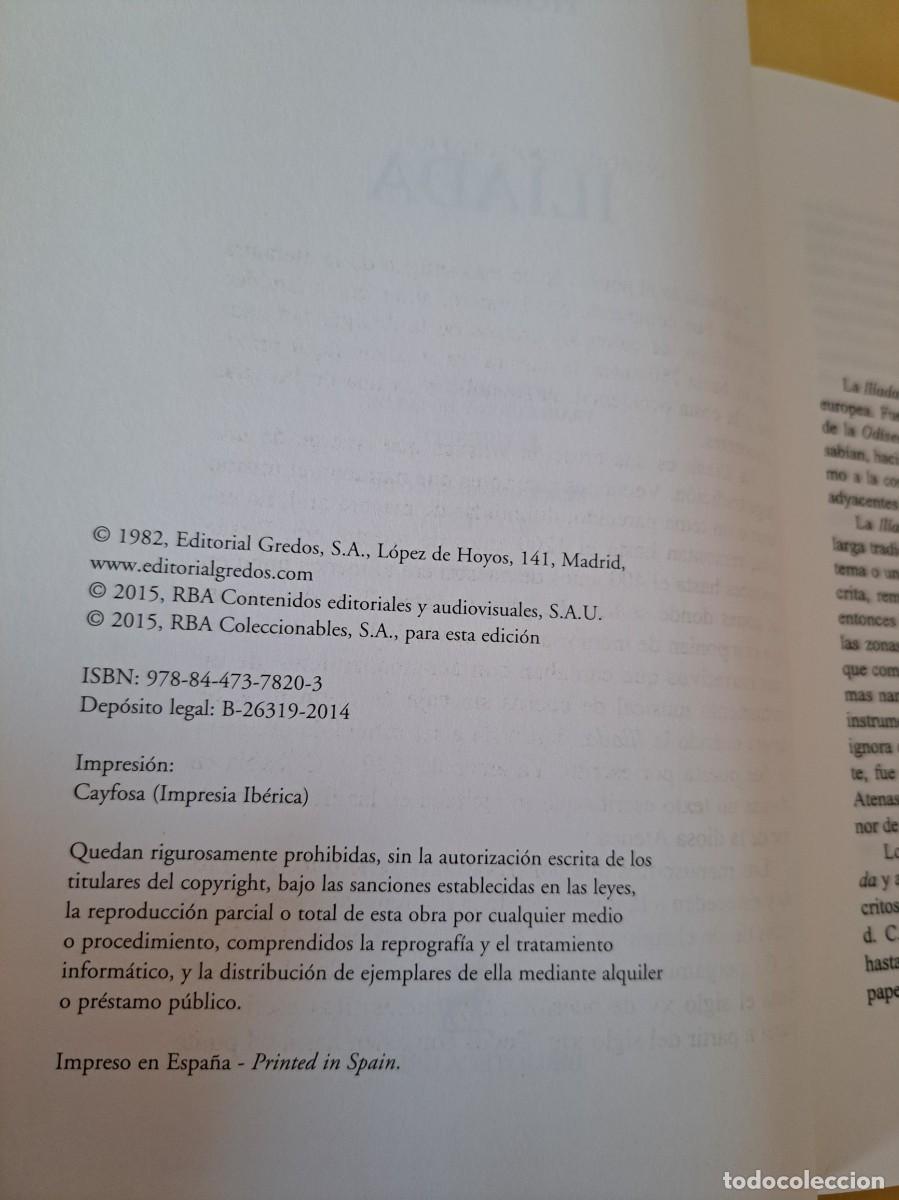 Libros de segunda mano: HOMERO - LA ILIADA - BIBLIOTECA GREDOS 2014 - Foto 3