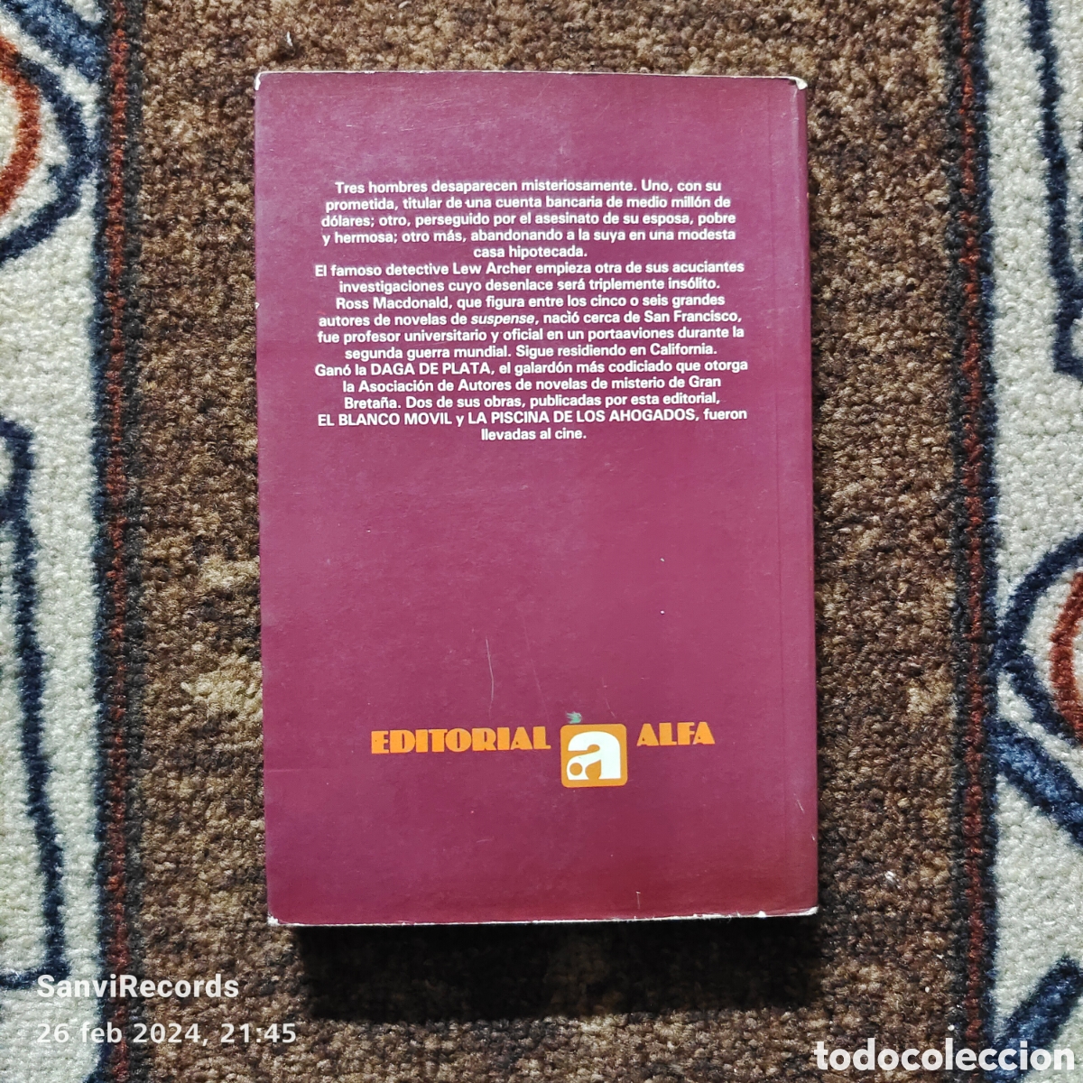 Libros de segunda mano: EL COCHE F&Uacute;NEBRE A RAYAS (ROSS MACDONALD) (ALFA) - Foto 2