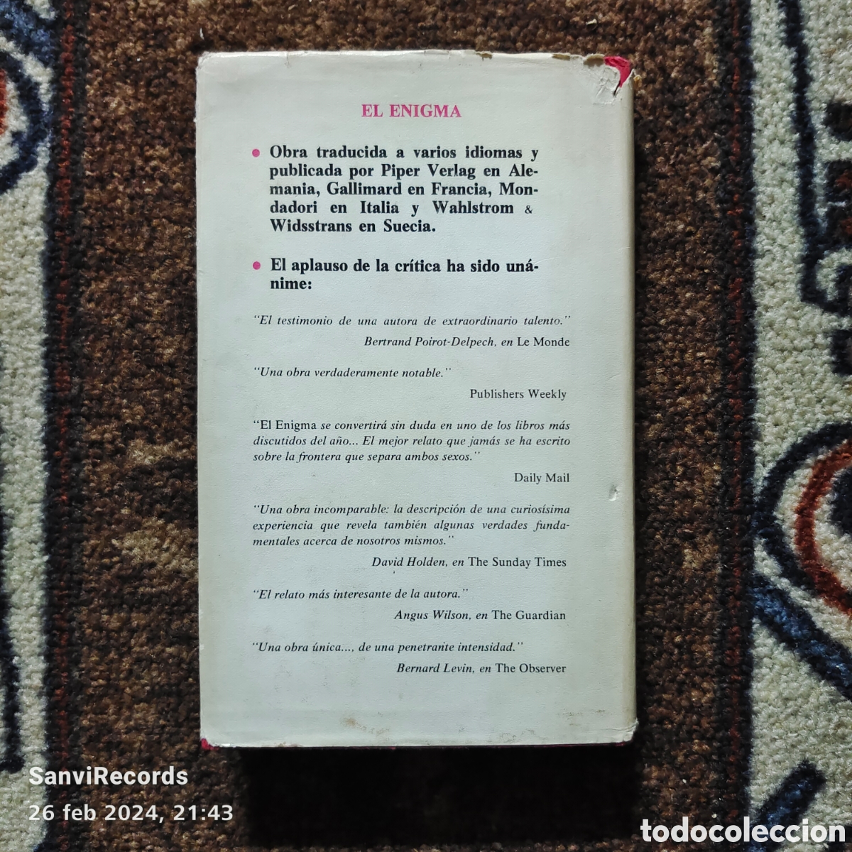 Libros de segunda mano: EL ENIGMA (JAN MORRIS) (GRIJALBO) - Foto 2