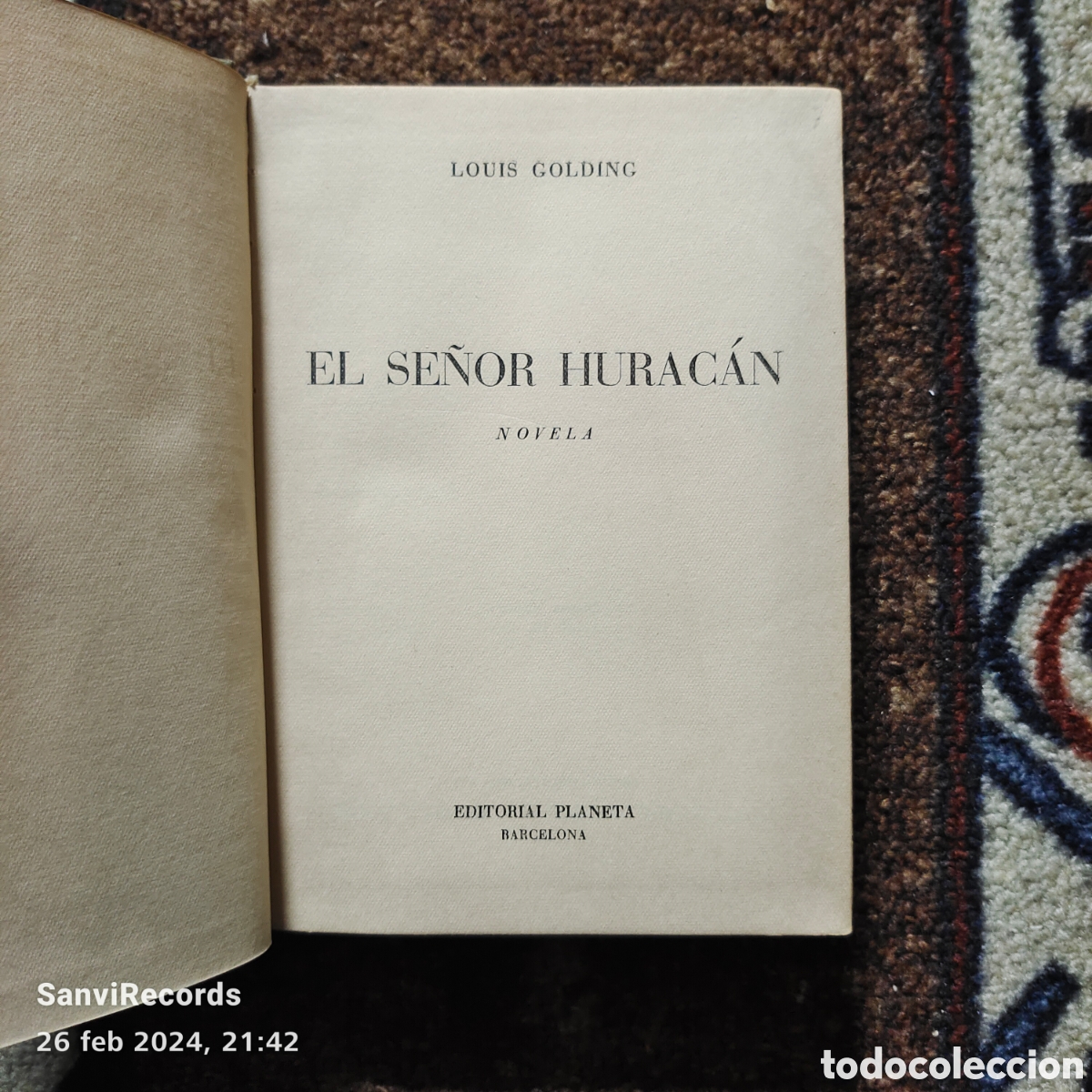 Libros de segunda mano: EL SE&Ntilde;OR HURAC&Aacute;N (LOUIS GOLDING) (PLANETA) - Foto 2