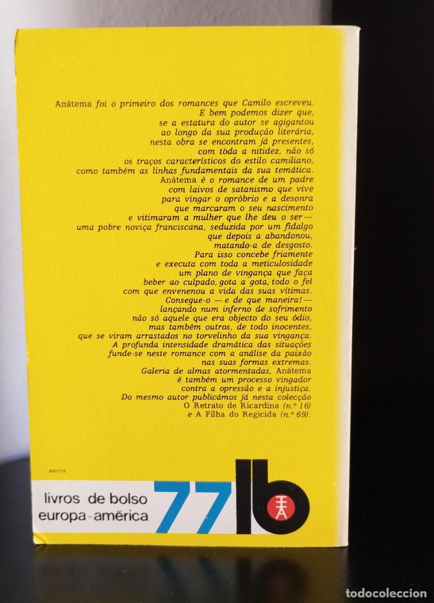 Libros de segunda mano: An&aacute;tema de Camilo Castelo Branco - Foto 2