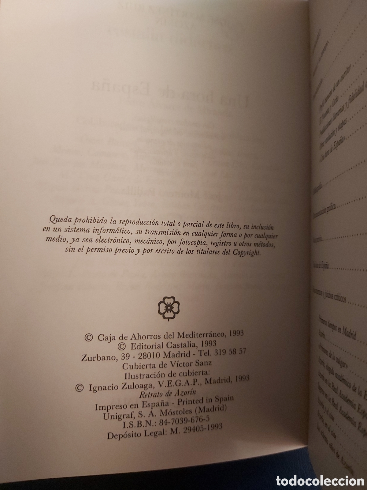 Libros de segunda mano: UNA HORA DE ESPA&Ntilde;A $ AZOR&Iacute;N $ CASTALIA DID&Aacute;CTICA $ 1993 - Foto 4