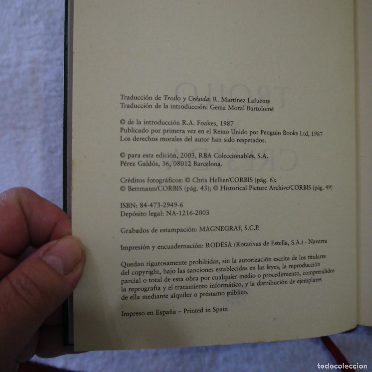 Libros de segunda mano: TROILO Y CR&Eacute;SIDA. OBRA COMPLETA - WILLIAM SHAKESPEARE - RBA - 2003 - Foto 5