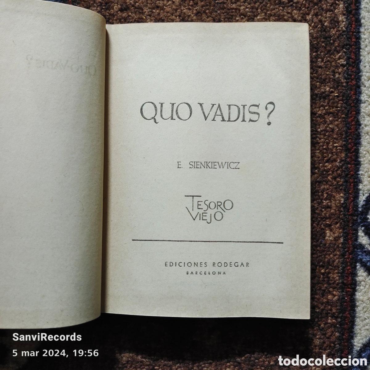 Libros de segunda mano: QUO VADIS? (E. SIENKIEWICZ) (RODEGAR) - Foto 2