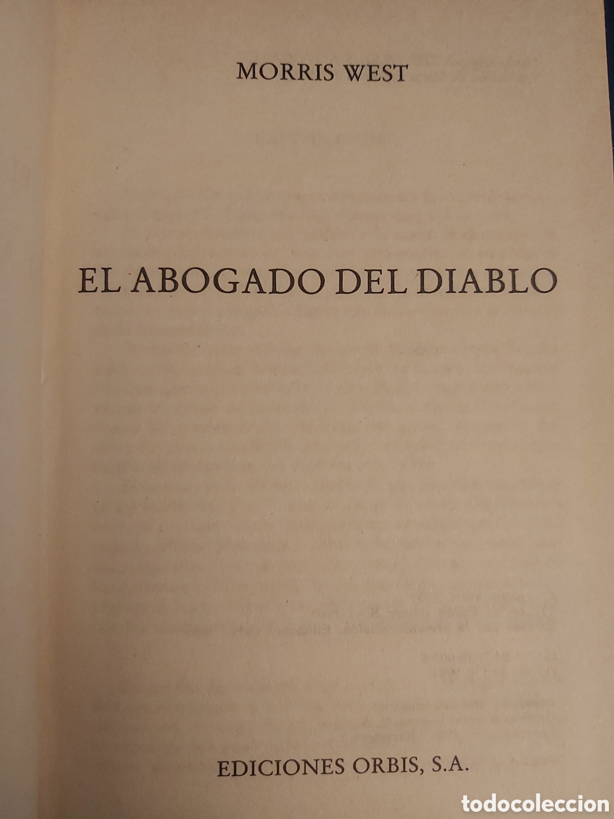Libros de segunda mano: EL ABOGADO DEL DIABLO $ MORRIS WEST $ ORBIS $ 1984 - Foto 3