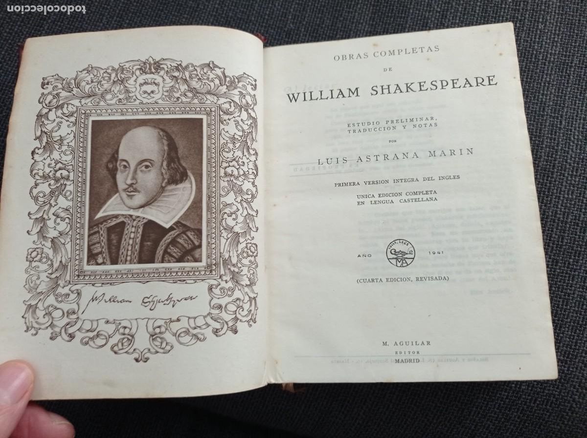 Libros de segunda mano: Libro Obras completas de William Shakespeare. M. Aguilar 1941. - Foto 3