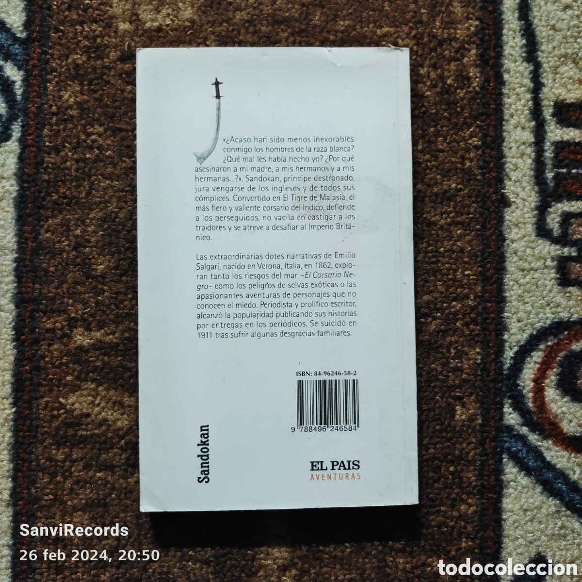 Libros de segunda mano: SANDOKAN (EMILIO SALGARI) (EL PA&Iacute;S, AVENTURAS) - Foto 2