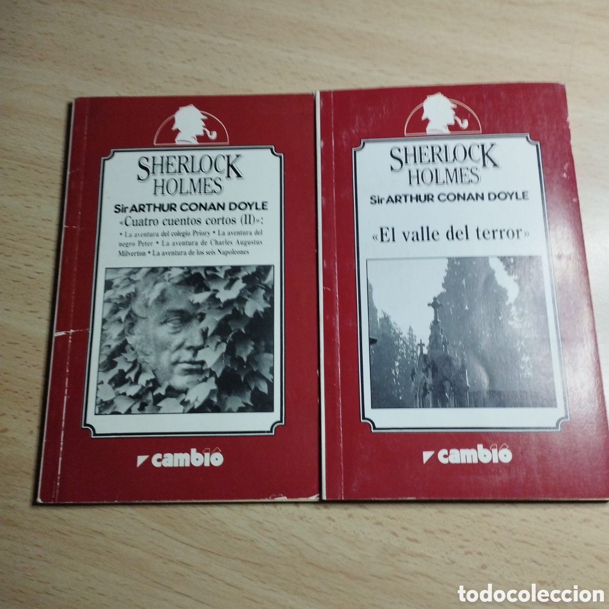 Libros de segunda mano: 2 libritos. Sherlock Holmes. El valle del terror. Cuatro .Sir Arthur Conan Doyle. 1991. Cambi&oacute; 16.