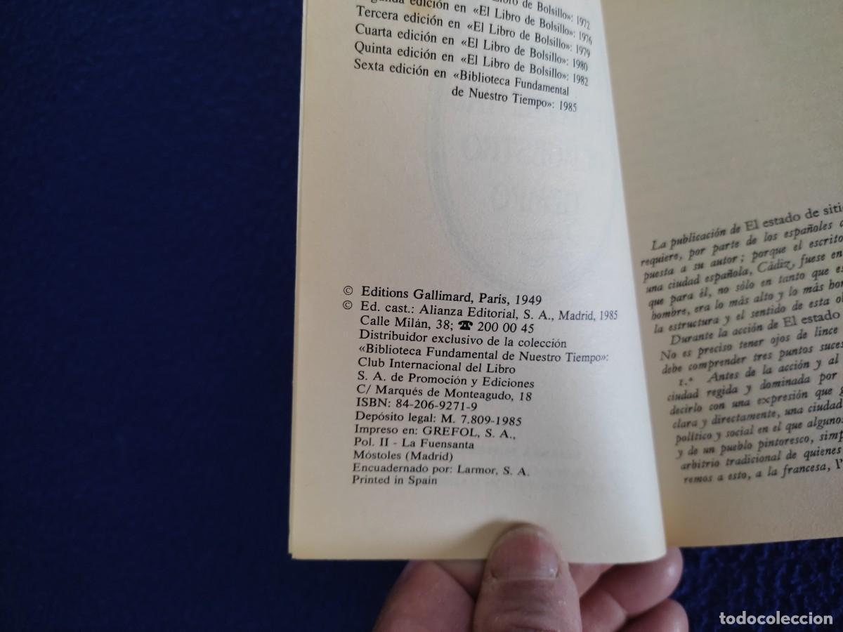 Libros de segunda mano: El Estado de Sitio Albert Camus Ed. Alianza Editorial 1985 - Foto 4