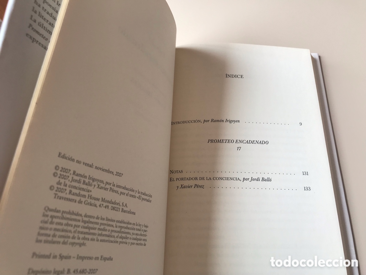 Libros de segunda mano: Prometeo encadenado. Esquilo. Edici&oacute;n biling&uuml;e. Introducci&oacute;n y versi&oacute;n de Ram&oacute;n Irigoyen - Foto 4