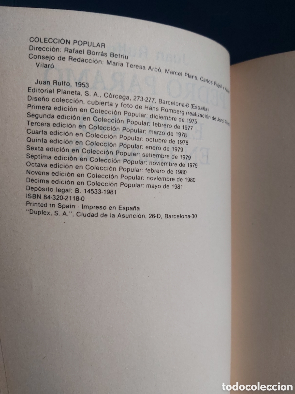 Libros de segunda mano: PEDRO PARAMO Y EL LLANO EN LLAMAS # JUAN RULFO # PLANETA 1981 - Foto 4