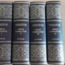 Libros de segunda mano: TOLSTOI. OBRAS COMPLETAS. AGUILAR. CUATRO VOLÚMENES.