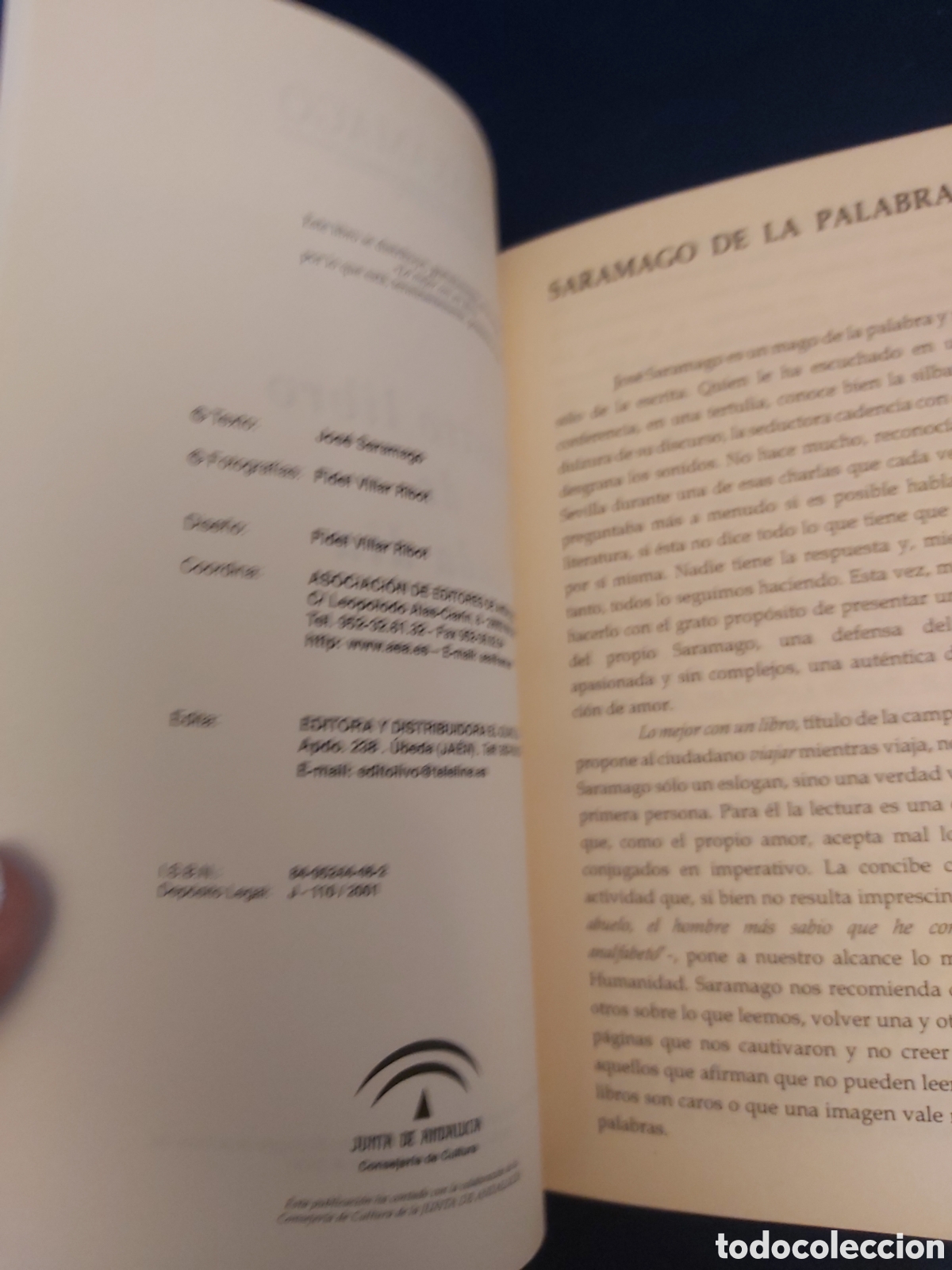 Libros de segunda mano: NUESTRO LIBRO DE CADA D&Iacute;A # JOS&Eacute; SARAMAGO # JUNTA DE ANDALUC&Iacute;A 2001 - Foto 5