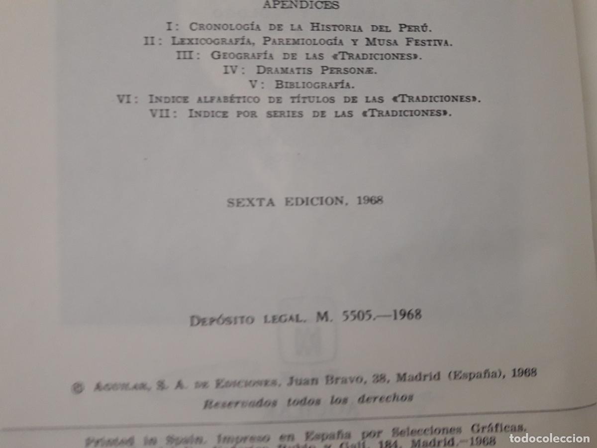 Libros de segunda mano: Ricardo Palma. Tradiciones Peruanas completas. Aguilar - Foto 4