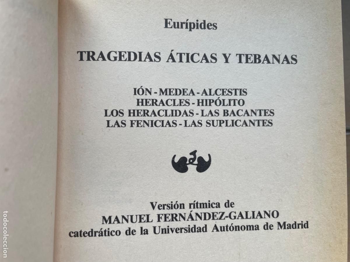 Libros de segunda mano: EURIPIDES, Tragedias aticas y tebanas Planeta - Foto 2