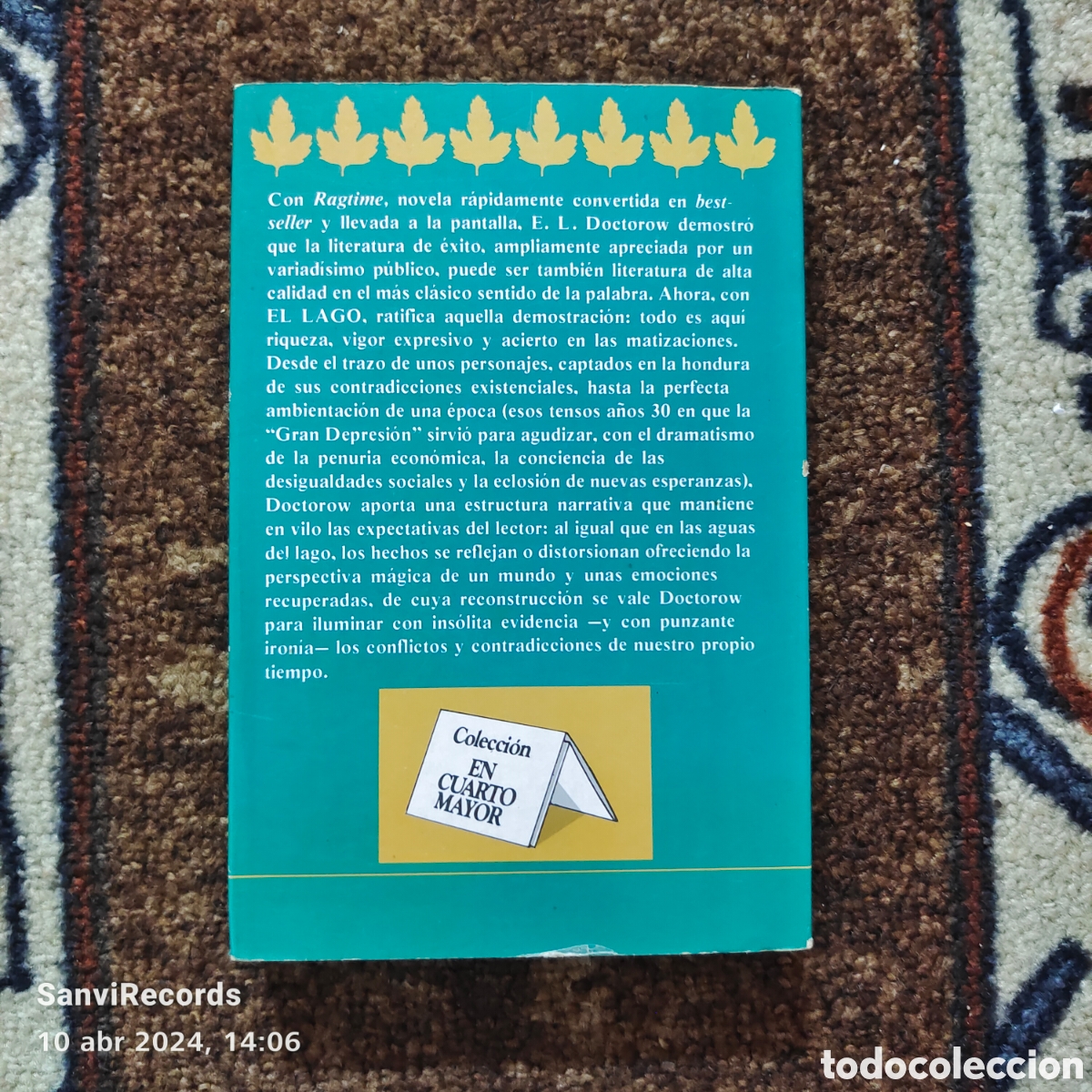 Libros de segunda mano: EL LAGO (E.L. DOCTOROW) (ARGOS VERGARA) - Foto 2
