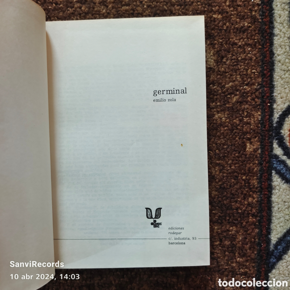 Libros de segunda mano: GERMINAL (EMILIO ZOLA) (RODEGAR) - Foto 2