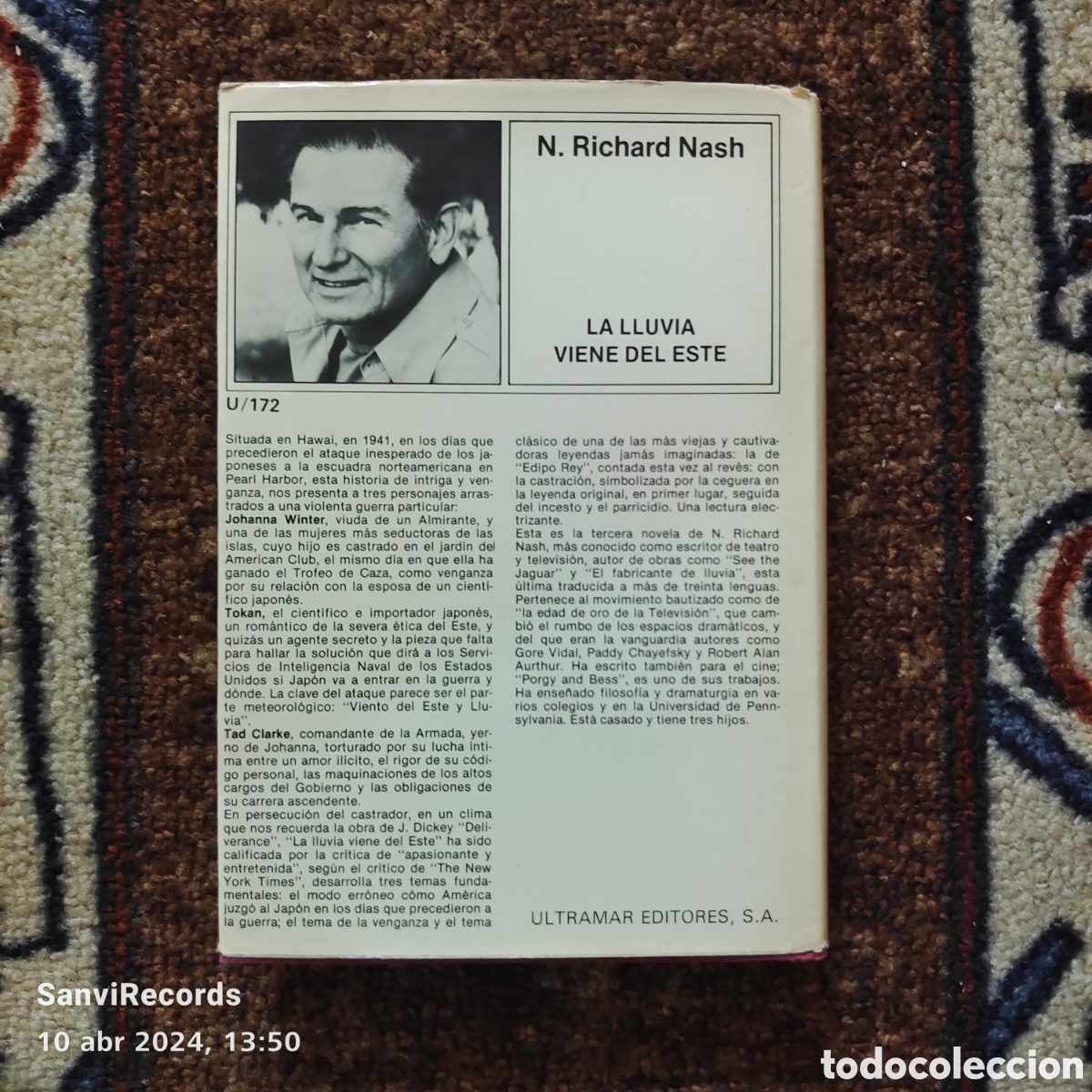 Libros de segunda mano: LA LLUVIA VIENE DEL ESTE (N. RICHARD NASH) (ULTRAMAR) - Foto 2