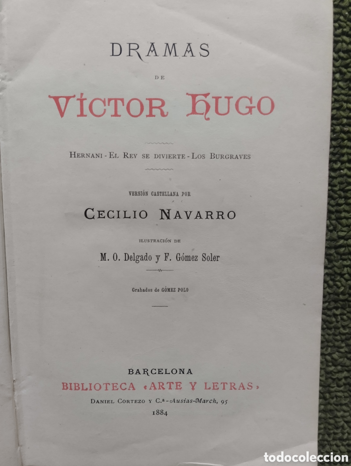 Libros de segunda mano: Dramas de V&iacute;ctor Hugo, 1884, versi&oacute;n castellana Cecilio Navarro - Foto 5