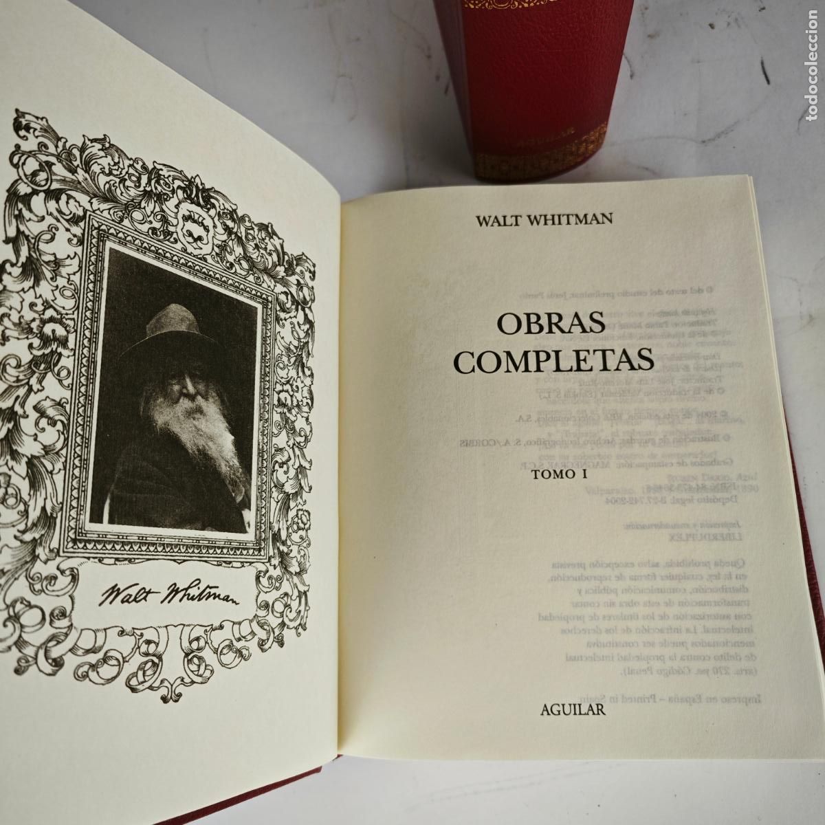 Libros de segunda mano: Whitman, Walt. Obras completas. 2 tomos. Aguilar. 2004. - Foto 3