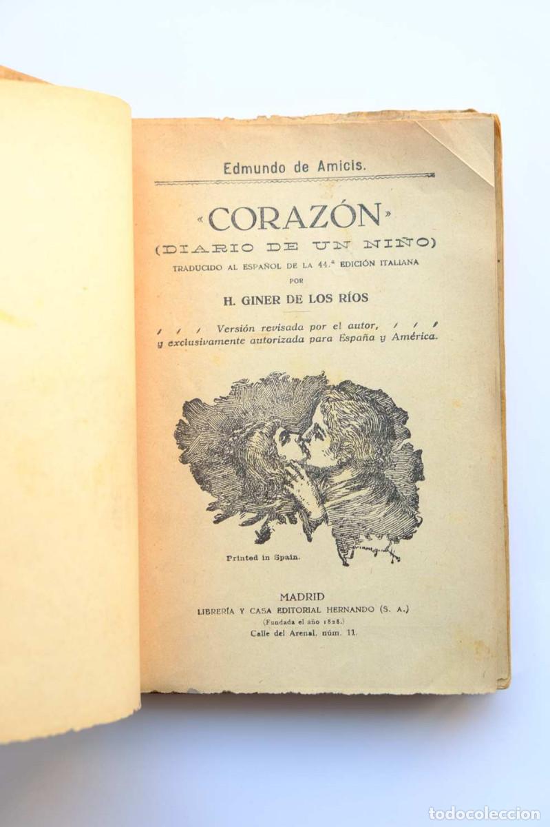 Libros de segunda mano: Coraz&oacute;n. Diario de un ni&ntilde;o - AMICIS, Edmondo de - Foto 2