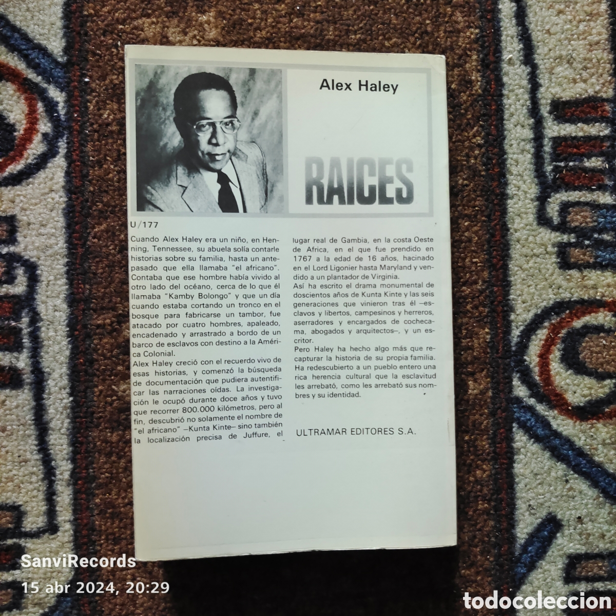 Libros de segunda mano: RAICES (ALEX HALEY) (ULTRAMAR) - Foto 2