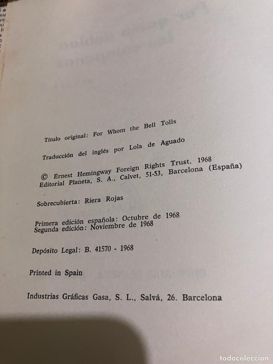 Libros de segunda mano: Ernest Hemingway. Por qui&eacute;n doblan las campanas. - Foto 6