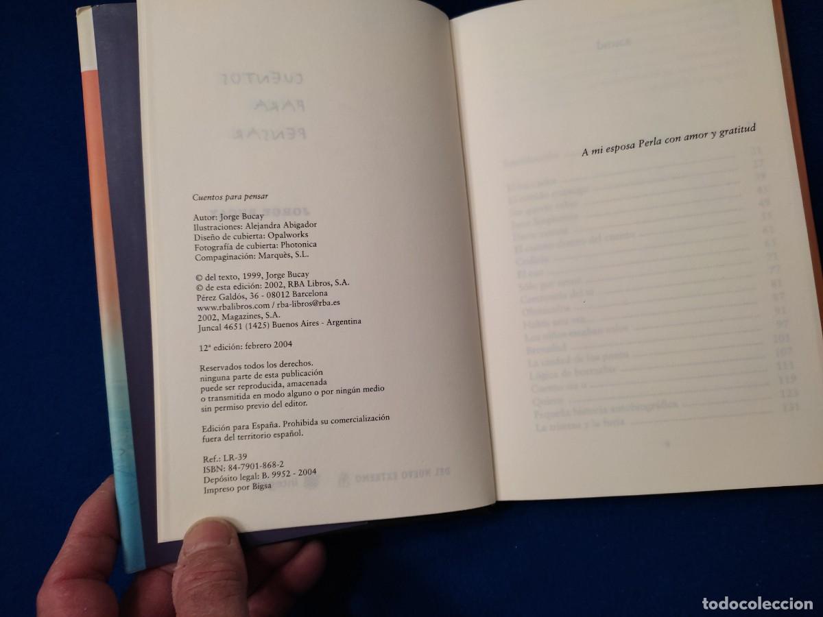 Libros de segunda mano: Cuentos para Pensar Jorge Bucay R.B.A. Libros 1999 - Foto 7