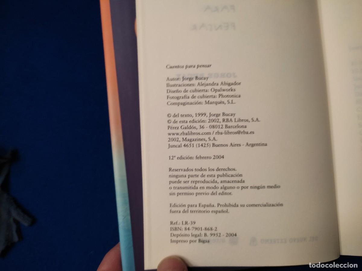 Libros de segunda mano: Cuentos para Pensar Jorge Bucay R.B.A. Libros 1999 - Foto 8