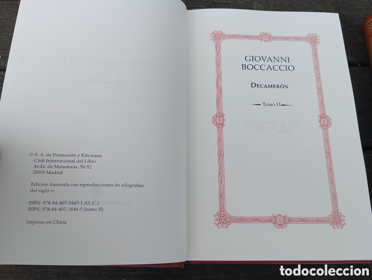 Libros de segunda mano: GIOVANNI BOCCACCIO. DECAMERON. 2 TOOMOS. - Foto 2