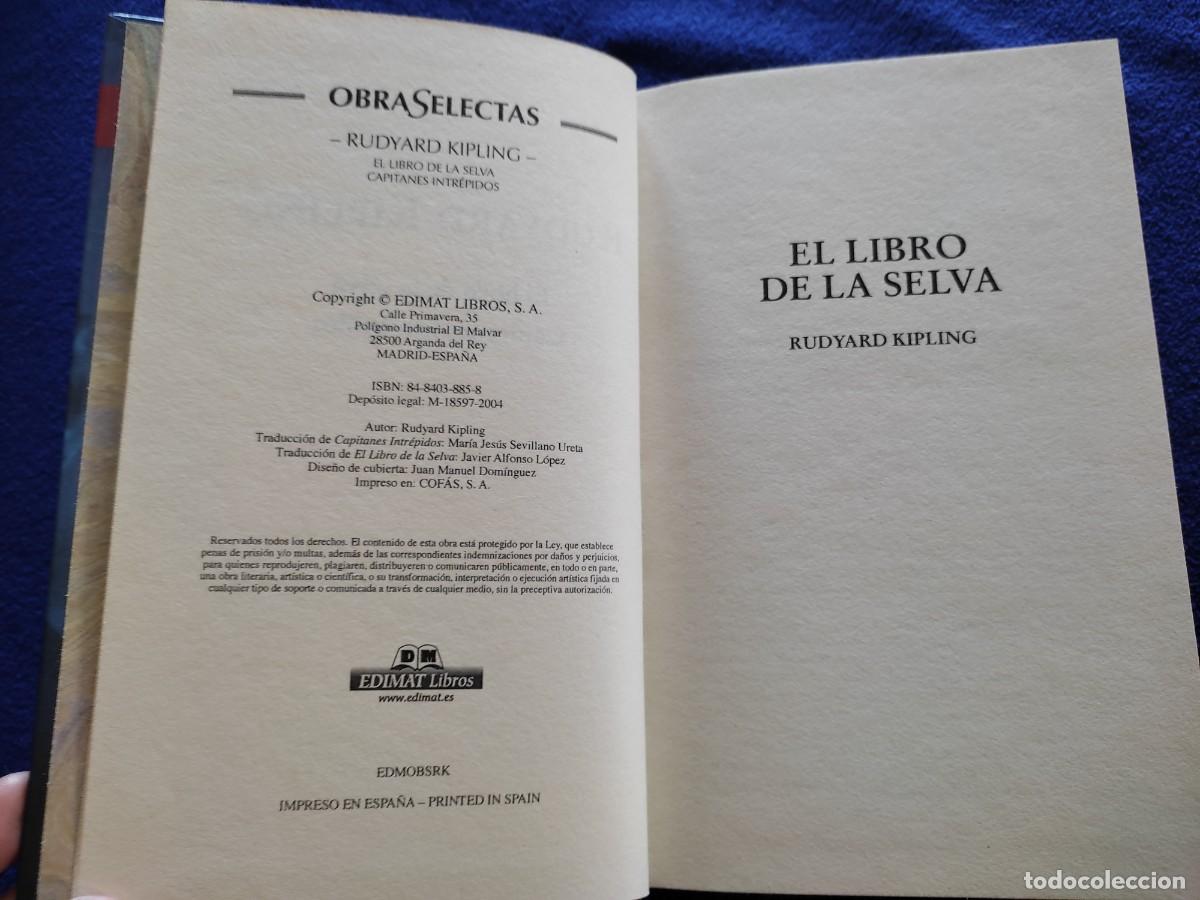 Libros de segunda mano: Rudyard Kipling Obras Selectas Edimat Libros 2004 El Libro de la Selva y Capitanes Intr&eacute;pidos - Foto 5