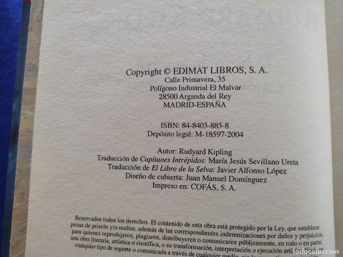 Libros de segunda mano: Rudyard Kipling Obras Selectas Edimat Libros 2004 El Libro de la Selva y Capitanes Intr&eacute;pidos - Foto 6