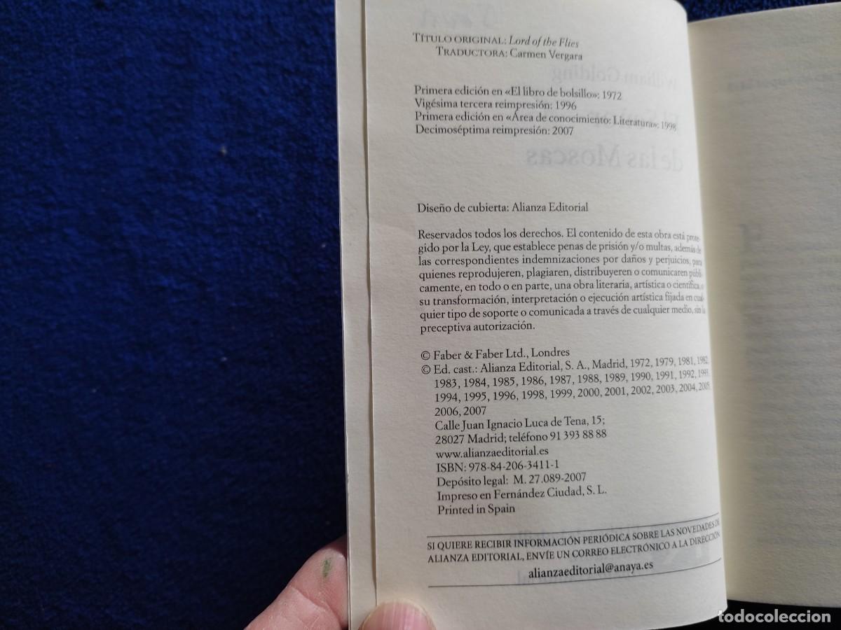 Libros de segunda mano: El Se&ntilde;or de las Moscas William Golding Alianza Editorial 2007 - Foto 5