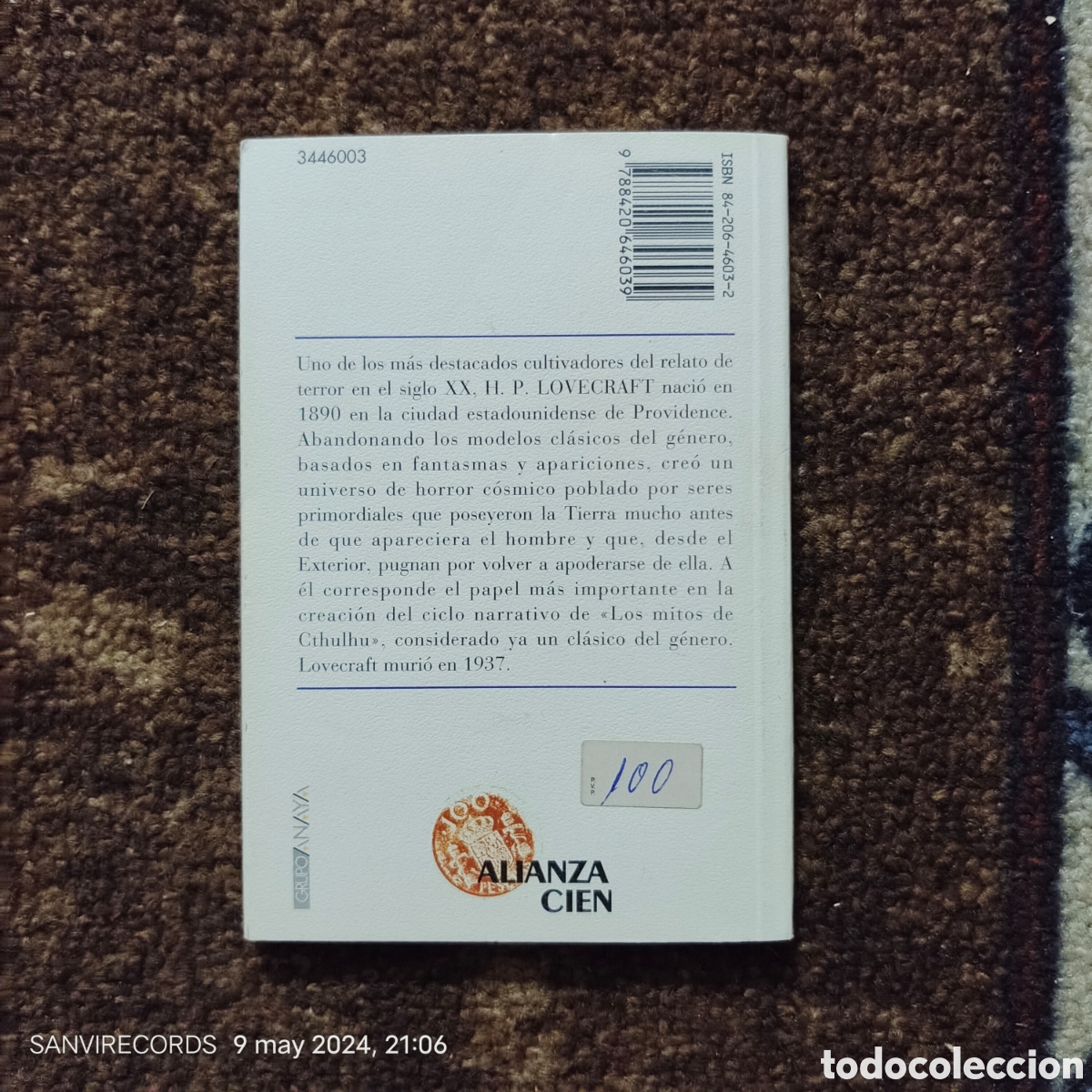 Libros de segunda mano: EL HORROR DE DUNWICH (LOVECRAFT) (ALIANZA CIEN) - Foto 2